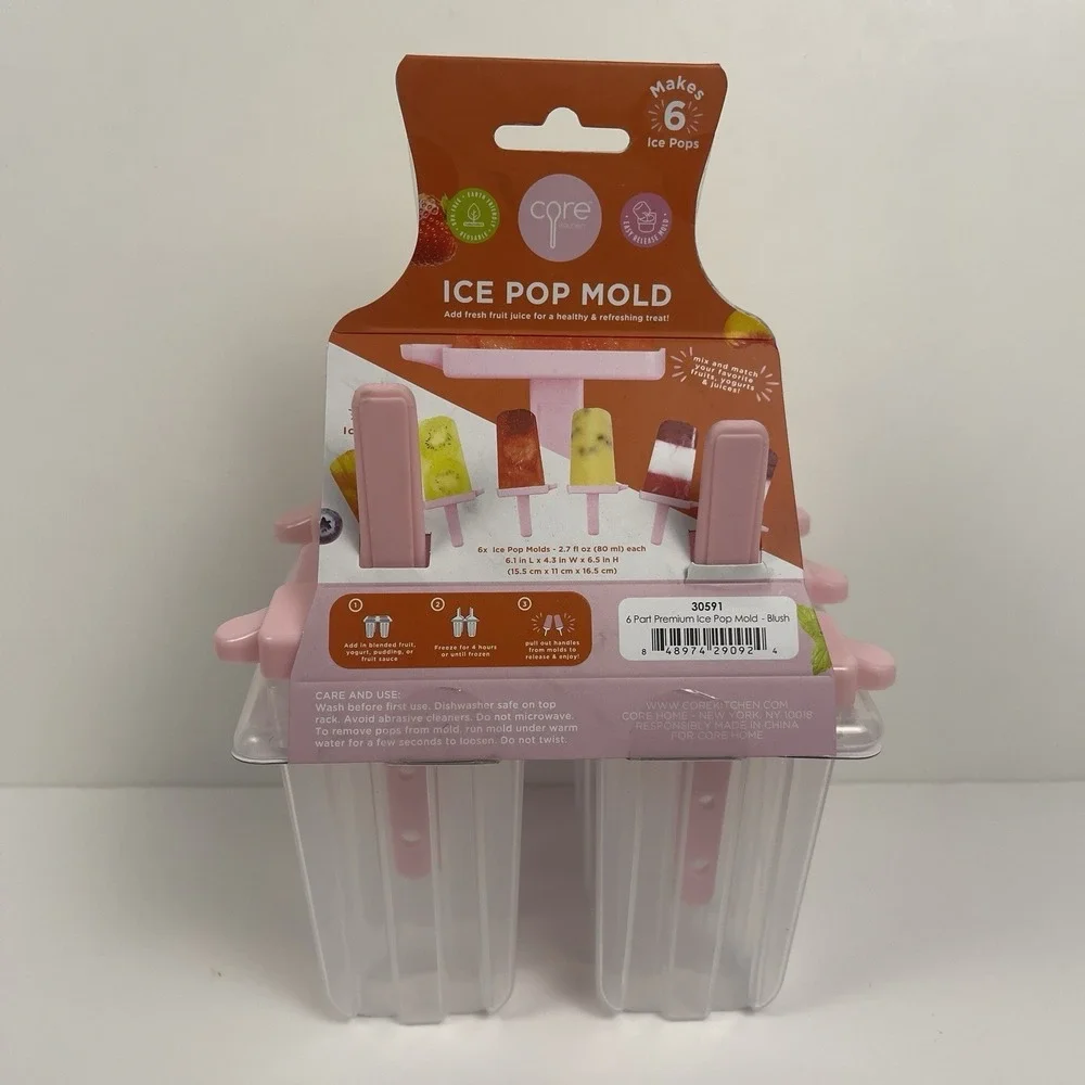 Core Ice Pop Molds 6 Piece BPA Free Popsicle Maker Set Frozen Treat Mold NEW